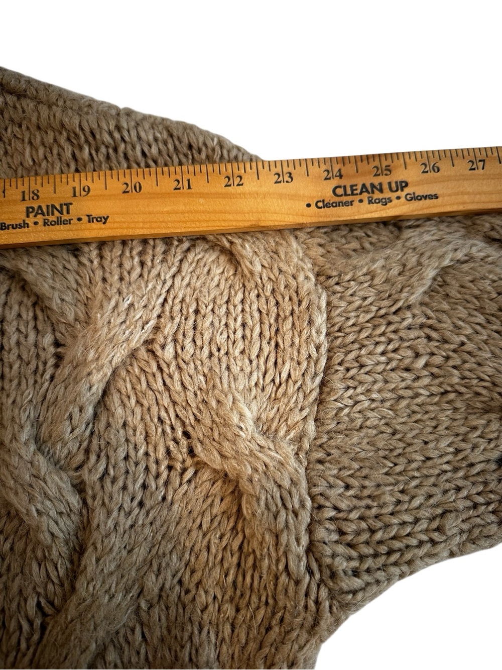 Zara Long Taupe Tan Cable Knit Open Long Line Cardigan with Pockets - Picture 11 of 15